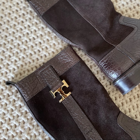 Tory Burch Brown 'corey' Leather Suede Boots - Picture 9 of 15